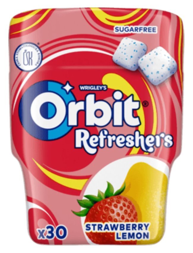 Žvýkačky Wrigley's Orbit Refreshers Strawberry-Lemon