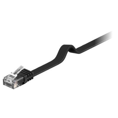 PremiumCord plochý patch kabel UTP RJ45-RJ45 CAT6 1m černá