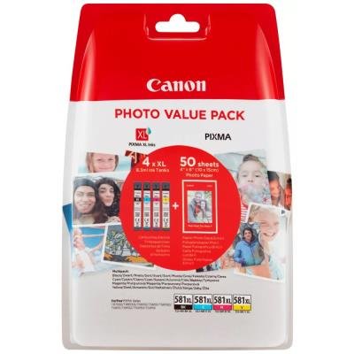 Canon multipack s foto papírem inkoustových náplní CLI-581XL BK/C/M/Y PHOTO VALUE BL