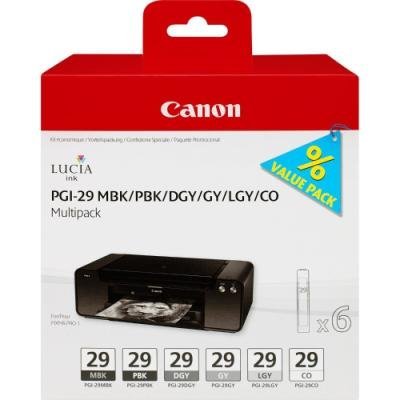 Inkoustová náplň Canon PGI-29 MBK BK DGY GY LGY CO