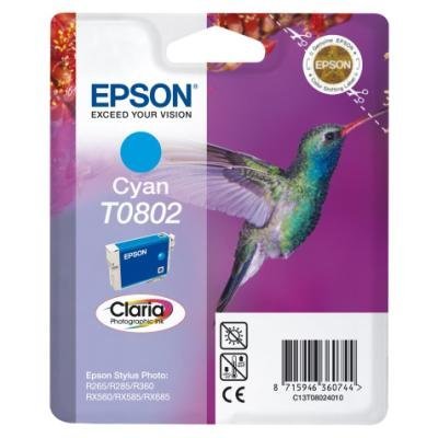 Inkoustová náplň Epson T0802 azurová