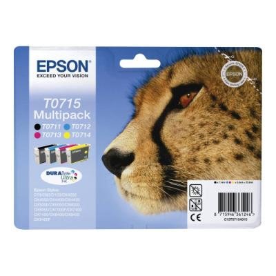 Epson inkoustová náplň/ Multipack T0715 DURABrite Ultra Ink/ 4x barvy