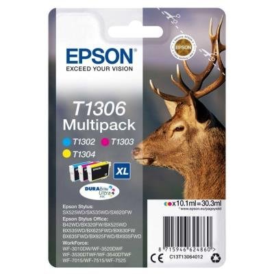 Epson inkoustová náplň/ Multipack T1306 DURABrite Ultra Ink/ 3x barvy