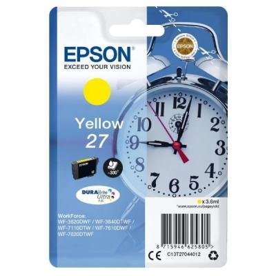 Epson inkoustová náplň/ Singlepack 27 DURABrite Ultra Ink/ Žlutá