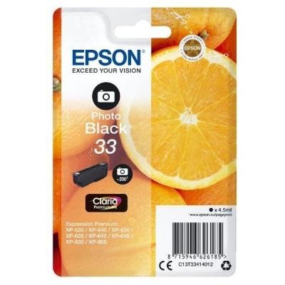 Epson inkoustová náplň/ Singlepack 33 Claria Premium Ink/ Foto Černá