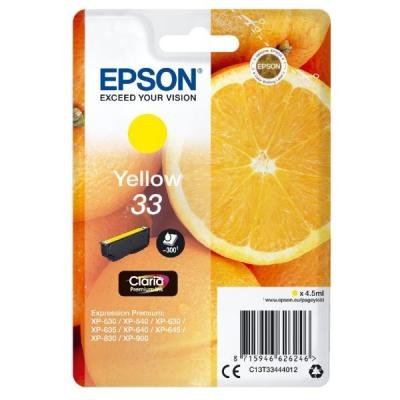 Epson inkoustová náplň/ Singlepack 33 Claria Premium Ink/ Žlutá