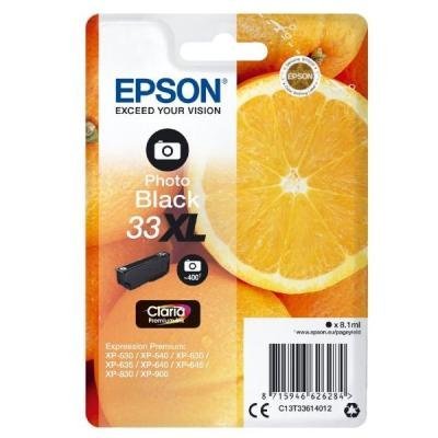 Epson inkoustová náplň/ Singlepack 33XL Claria Premium Ink/ Foto Černá