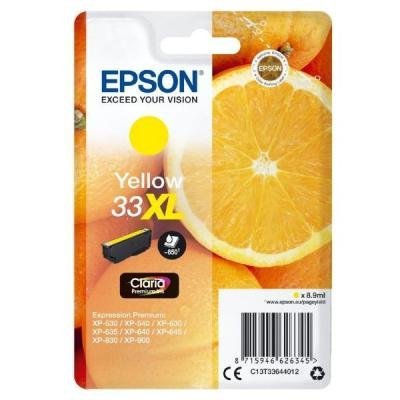Epson inkoustová náplň/ Singlepack 33XL Claria Premium Ink/ Žlutá