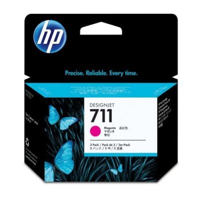 Inkoustová náplň HP 711 (CZ135A) purpurová