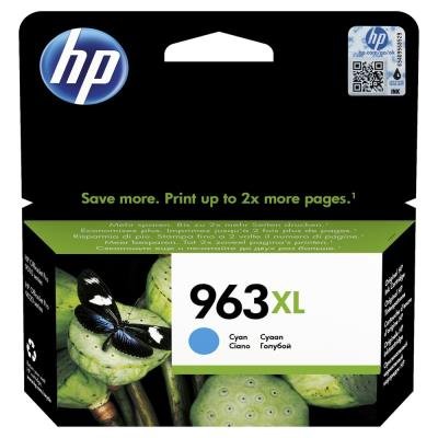 Inkoustová náplň HP 963XL azurová (cyan, 1600p) pro HP OfficeJet Pro 9010, 9013, HP OfficeJet Pro 9020