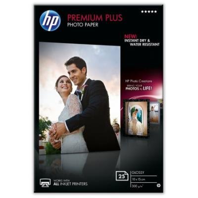 HP Premium Plus Glossy Photo Paper, 25 listů/10 x 15 cm
