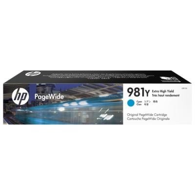 HP 981Y Azurová originální kazeta PageWide s velmi vysokou výtěžností
