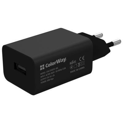 ColorWay napájecí adaptér USB 10W černý