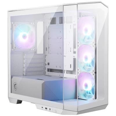 MSI case MAG PANO M100R PZ White/ no PSU/ left and front glass/ 4x 120 mm A-RGB fan/ 1x USB-C/ 1x USB3.2