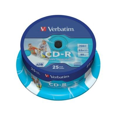 Verbatim CD-R80/ 52x/ 25pack/ spindle/ printable