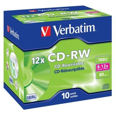 Verbatim CD-RW80 12x, 700MB/80min 10pack