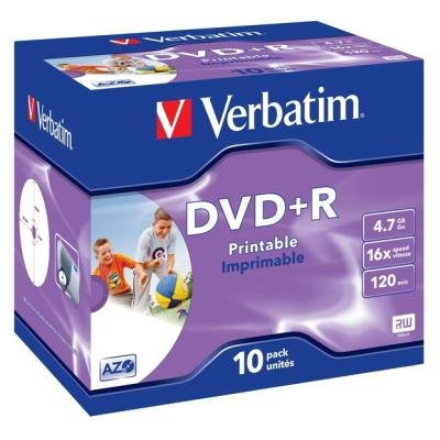 Verbatim DVD+R 4,7GB 16x, printable, jewel, 10pack
