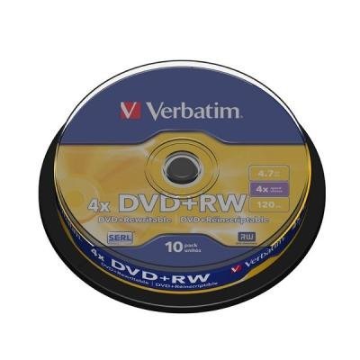 Verbatim DVD+RW 4,7GB, 4x,10pack,cake