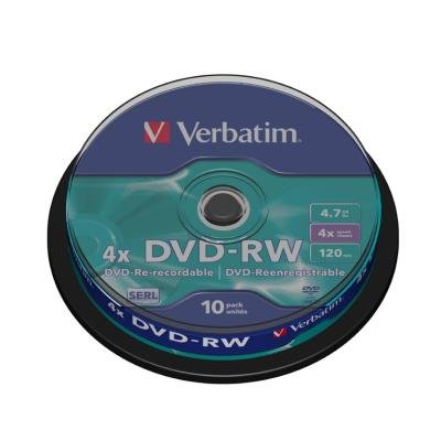 Verbatim DVD-RW 4,7GB, 4x,10-cake