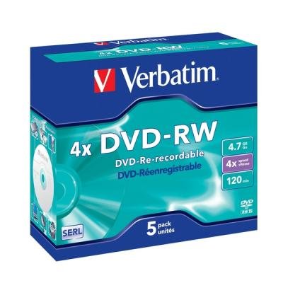 Verbatim DVD-RW(5-pack)Jewel/ 4x/ DLP/ 4.7GB