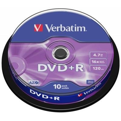 DVD médium Verbatim DVD+R 4,7GB 10 ks