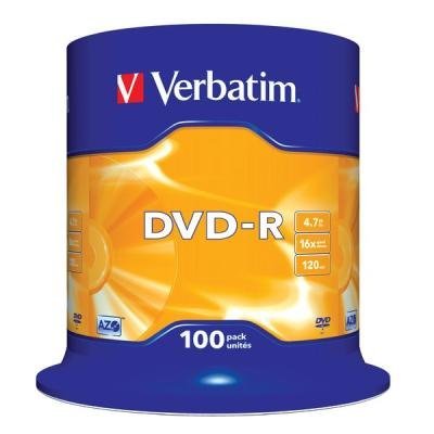 Verbatim DVD-R 4,7GB 16x, 100-PACK,cake