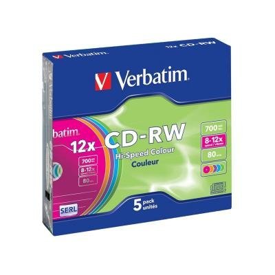 CD médium Verbatim CD-RW80 700MB 5ks