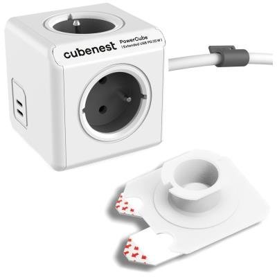 Cubenest PowerCube Extended USB-C PD 35W 1,5m bílo-šedá