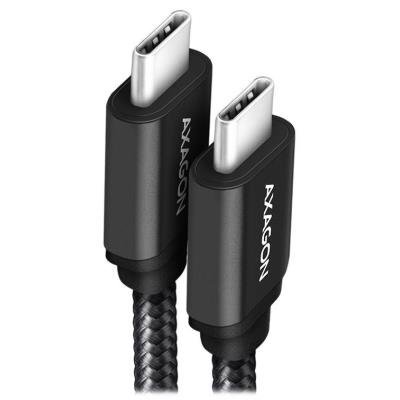 AXAGON datový a nabíjecí kabel SPEED USB-C na USB-C / USB 3.2 Gen1 / PD 60W 3A / ALU / oplet / 2m / černý