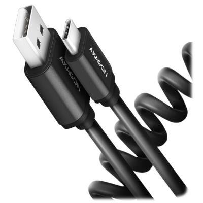 AXAGON datový a nabíjecí kabel TWISTER USB-A na USB-C / USB2.0 / 3A / ALU / TPE / 1,1m / černý
