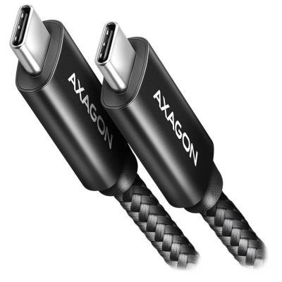 AXAGON datový a nabíjecí kabel CHARGE USB-C na USB-C / USB2.0 / 5A / PD 3.1 240W / opletený / 1,5m / černý