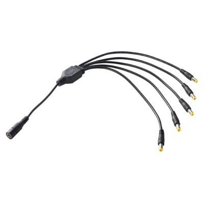 Cable Splitter (Jack 2.1x5.5x11 to 5 Plugs 2.1x5.5x11), 10cm + 5 x 20cm