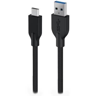GENIUS charging cable ACC-A2CC-3A, 100cm, USB-A to USB-C, 3A, QC3.0, braided nylon, black