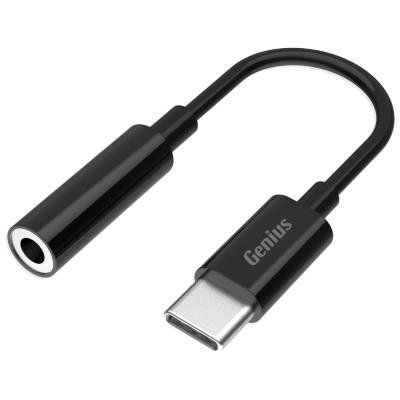 GENIUS ACC-C100 connector 3,5mm audio jack to USB-C, Black