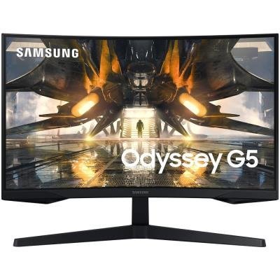 Samsung Odyssey G55A/ 27"/ prohnutý/ 2560x1440/ VA/ 1ms/ 300 cd/m2/ DP/ HMDI/ sluchátkový port/ VESA/ černý