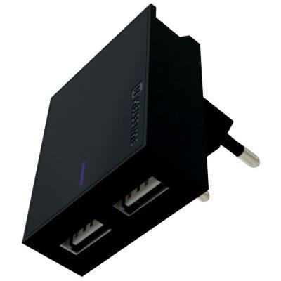 Napájecí adaptér SWISSTEN 2x USB-A + microUSB 3A