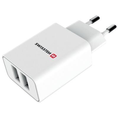 Napájecí adaptér SWISSTEN 2x USB-A + microUSB 2,1A