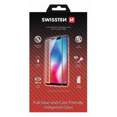 Swissten sklo Full glue, Color Frame, Case Friendly Apple iPhone 15 černé