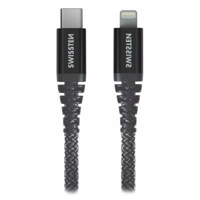 SWISSTEN KEVLAR USB-C na Lightning 1,5m černý