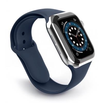 SWISSTEN řemínek pro Apple Watch silikonový 42–49mm modrý