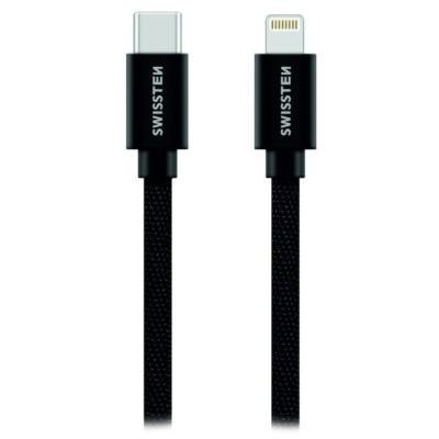 SWISSTEN TEXTILE USB-C na Lightning 2m černý