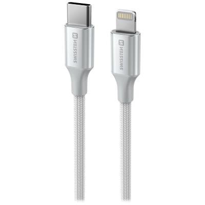 SWISSTEN TEXTILE II USB-C na Lightning 1,5m bílý