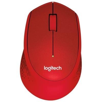 Logitech myš Wireless M330 Silent Plus / optická / bezdrátová / 3 tlačítka / červená