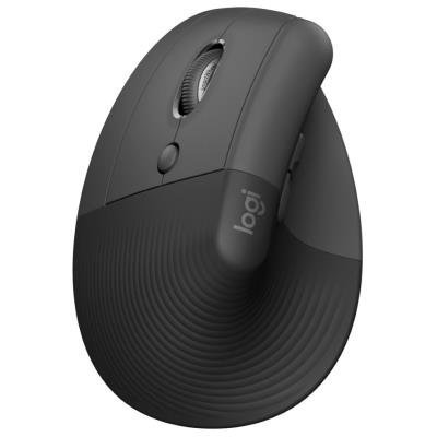 Logitech Lift Left Vertical Ergonomic Mouse - Black Vertikální myš, optická, 6 tlačítek, bezdrátová, USB+Bluetooth