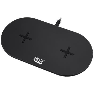 Adesso AUH-1040 15W Max Qi-Certified Dual 2-Coil Wireless Fast Charging Pad
