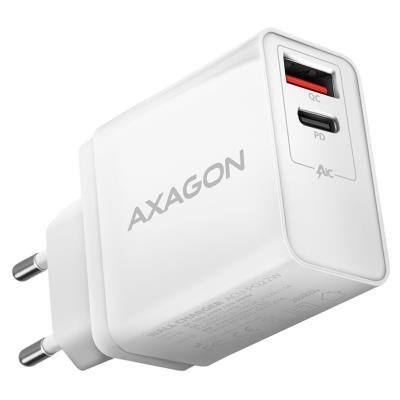 AXAGON síťová nabíječka 22W / ACU-PQ22W / USB-A / USB-C / PD3.0/QC3.0/AFC/FCP/Apple / bílá