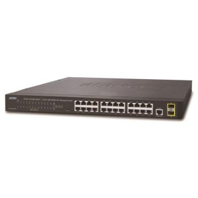 PLANET GS-4210-24T2S switch L2/L4, 24x1Gb, 2xSFP, Web/SNMPv3 SSL/SSH, VLAN, QoS, fanless