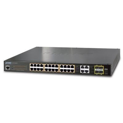 PLANET GS-4210-24PL4C PoE switch L2/L4, 28x 1000Base-T, 4x SFP, Web/SNMPv3, ext 10Mb/s, 802.3at-440W