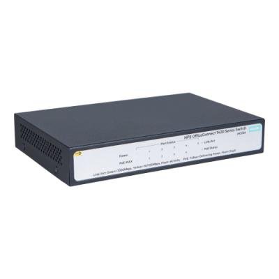 HPE switch 1420 5G PoE+ (32W)   5x 10/100/1000, PoE+, PoE budget 32W,  bez ventilátorů