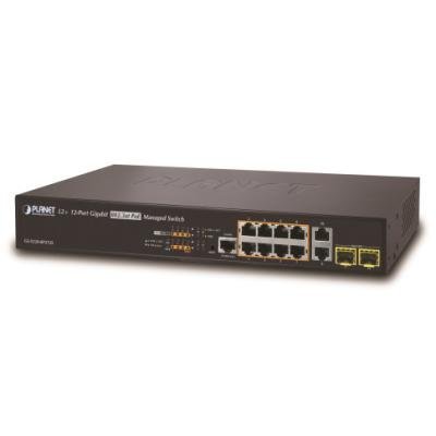 GS-5220-8P2T2S, L2/L3 PoE switch 8+2x TP,2x SFP(DDM) 1000Base-X,Web/SNMPv3, IGMPv3,IEEE 802.3at-240W